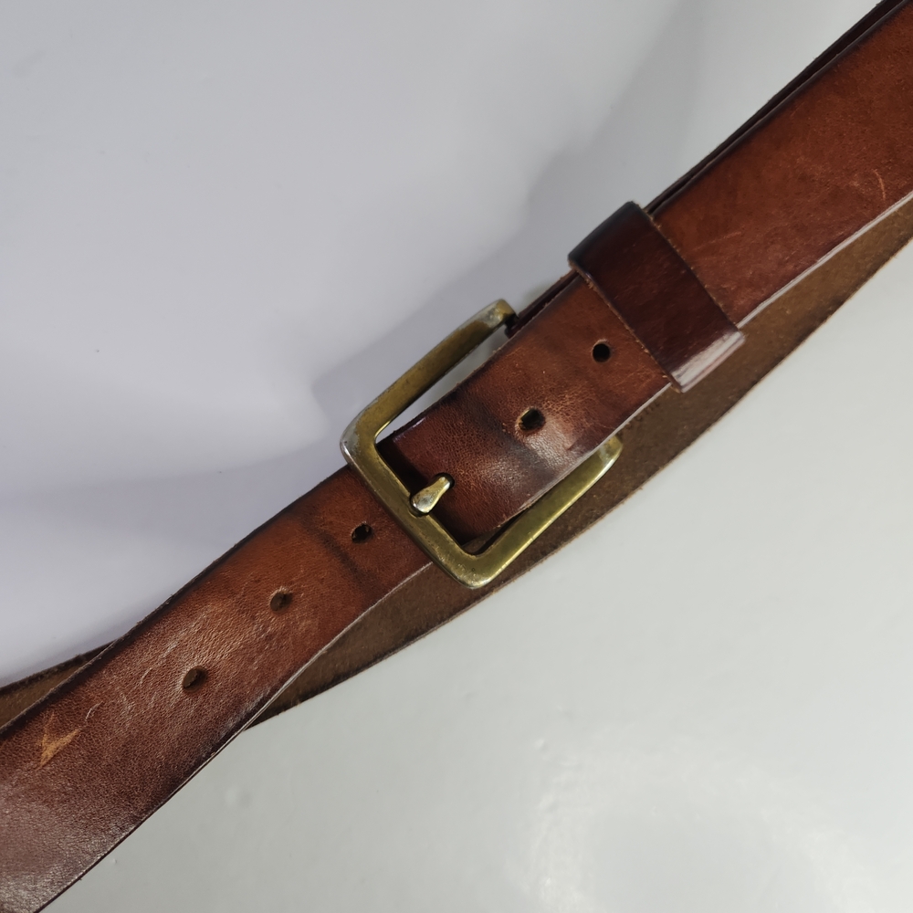 Genuine Leather Men's Brown Belt With bronze-tone finish Buckle - Picture 7 of 8